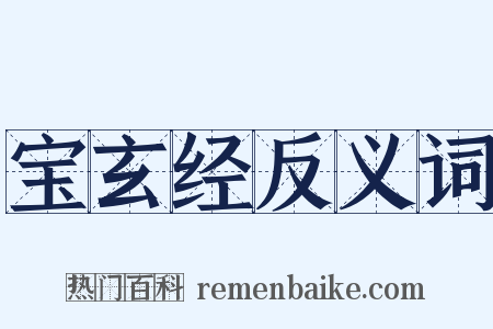 宝玄经反义词是什么意思的图片